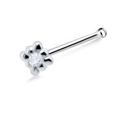 Intricate Design Silver Bone Nose Stud NSKD-698